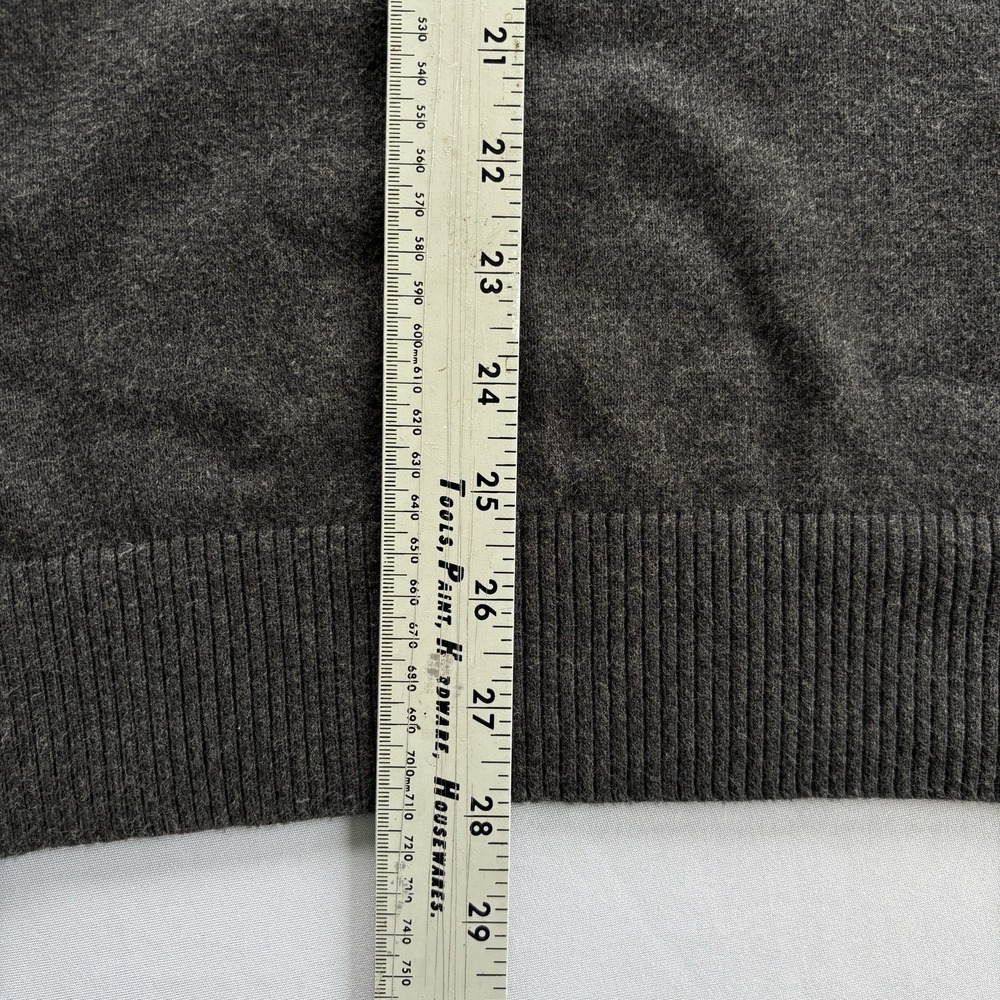 Eddie Bauer Quarter Zip Sweater Mens XL Charcoal Gray Mock Neck Pullover Knit - Picture 9 of 16